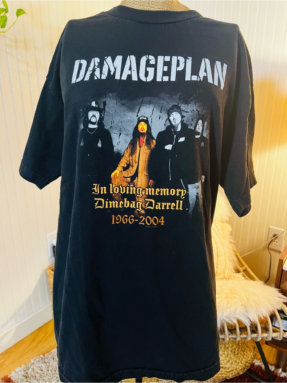 Black Damage Plan Dimebag Darrell Memorial Graphic T-Shirt